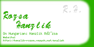 rozsa hanzlik business card